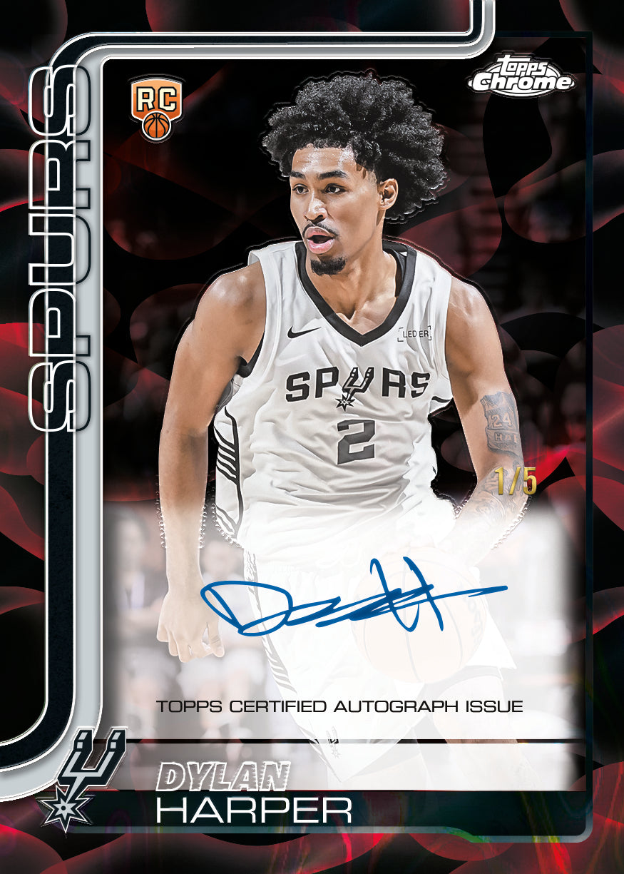 2025-26 Topps Chrome Update Basketball Dylan Harper Rookie Autographs Lava Lamp Card