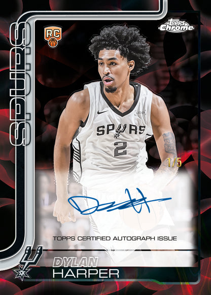 2025-26 Topps Chrome Update Basketball Dylan Harper Rookie Autographs Lava Lamp Card