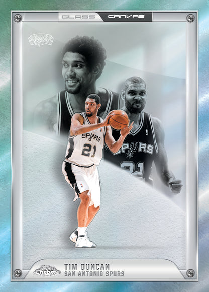 2025-26 Topps Chrome Update Basketball Tim Duncan Glass Canvas Card