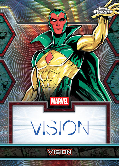 2026 Topps Chrome Marvel Comics Vision Facsimile Autograph Card