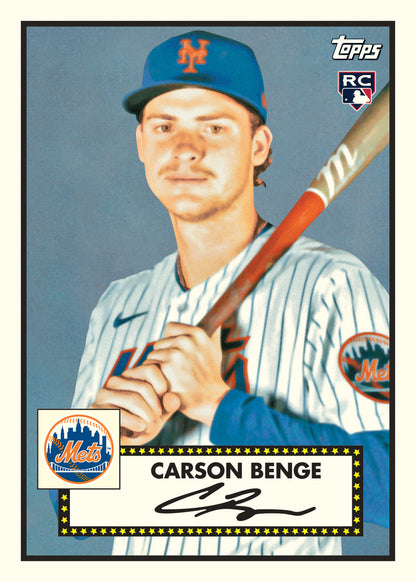 2026 Topps Update Series Baseball Carson Benge Base Card Rookie 1952 Autograph Variation Card