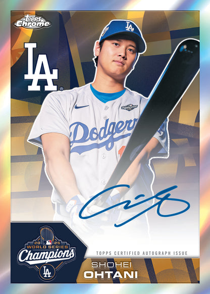2026 Topps Chrome Baseball Shohei Ohtani World Series Auto Refractor Card