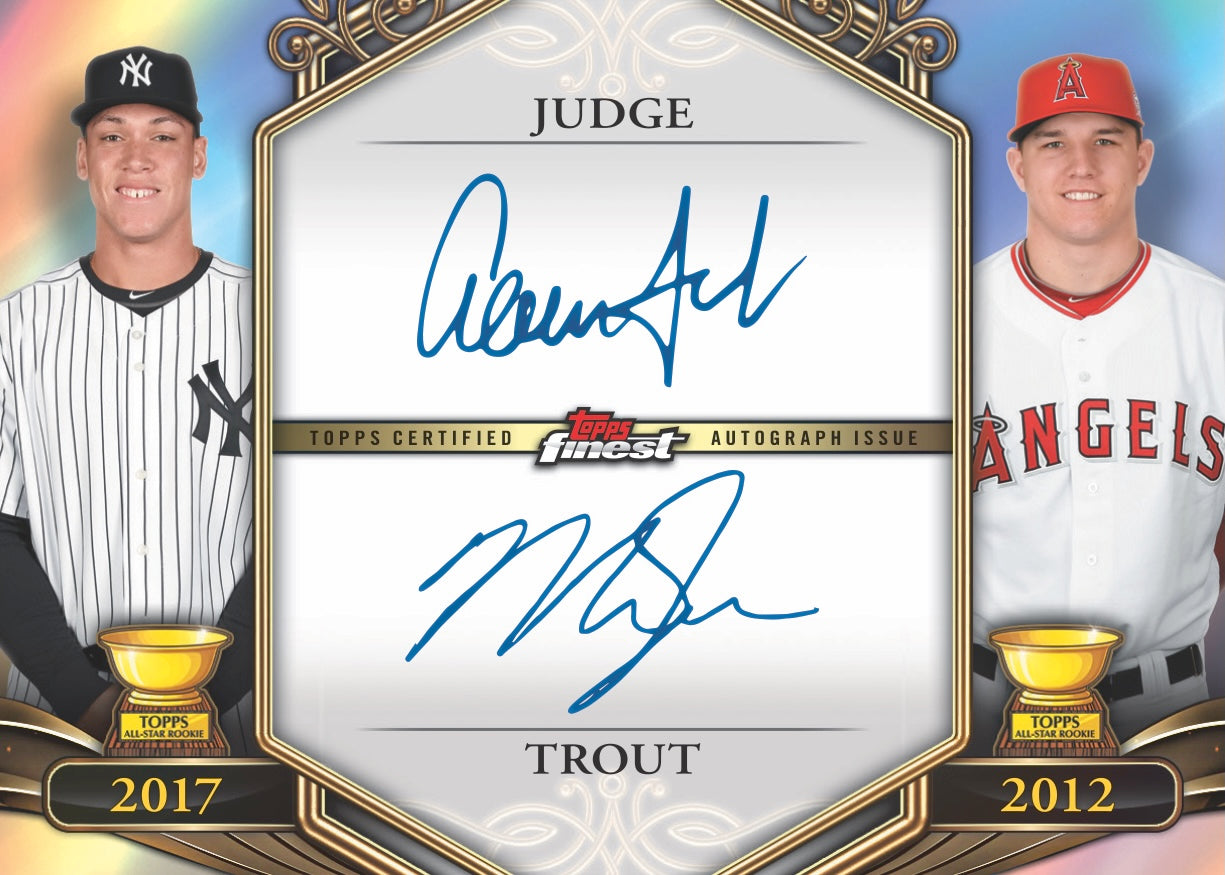 2026 Topps Finest Baseball Aaron Judge & Mike Trout Rookie Cup Dual Autographs