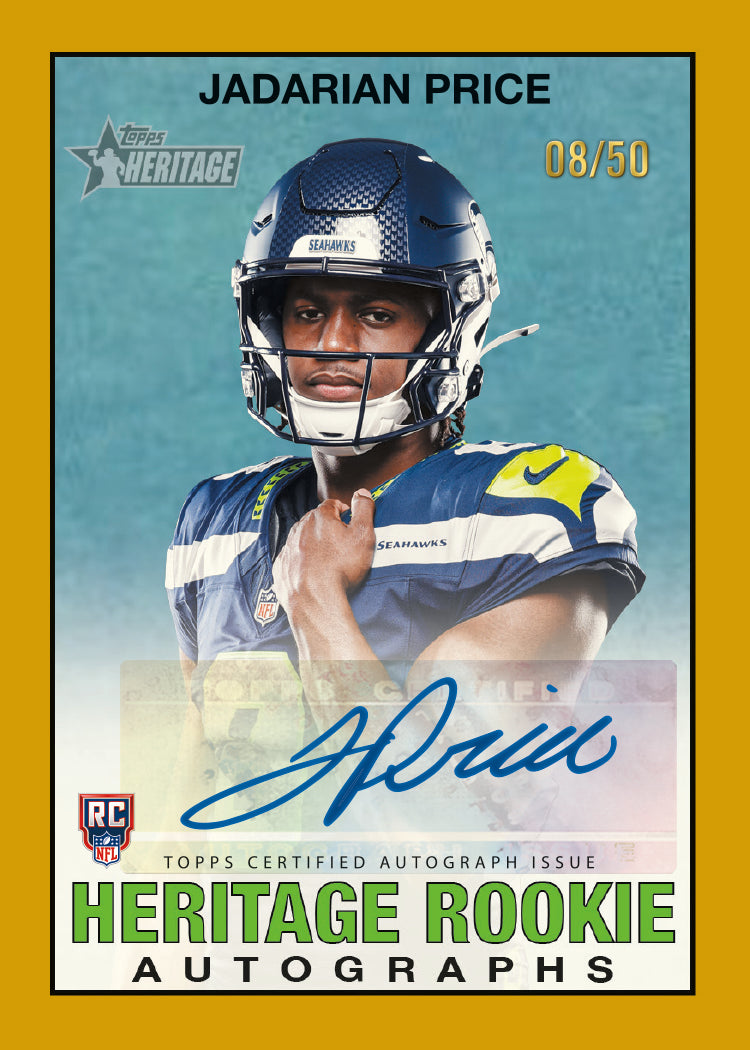 2026 Topps Heritage Football Jadarian Price Heritage Rookie Autographs Card