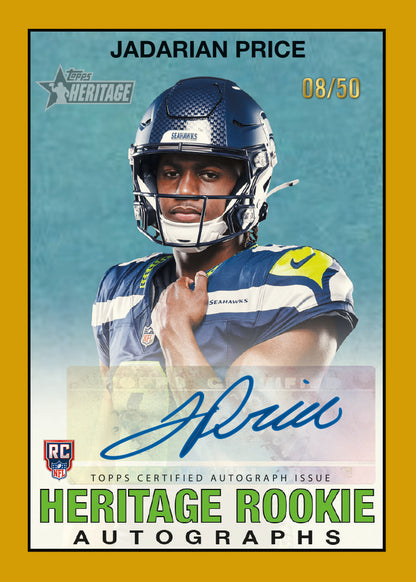2026 Topps Heritage Football Jadarian Price Heritage Rookie Autographs Card