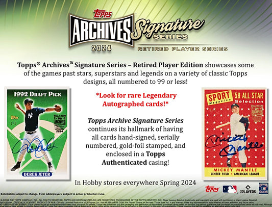 2024 Topps Archives Signature Series Retired Player Hobby Box
