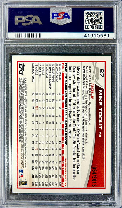 2013 Topps Opening Day Blue #27 Mike Trout PSA 10