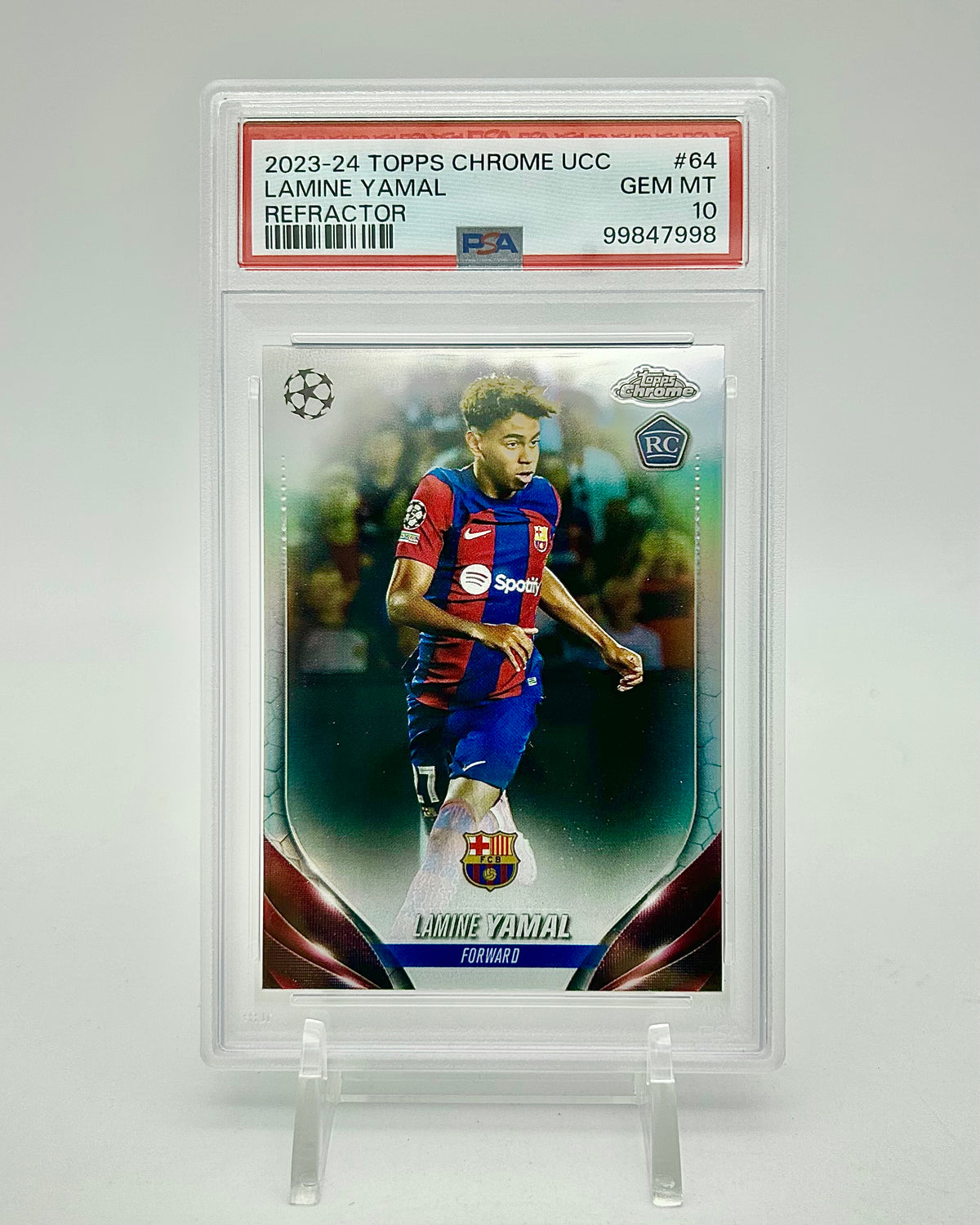 2023-24 Topps Chrome UCC Refractor: #64 Lamine Yamal (PSA 10) – RL 