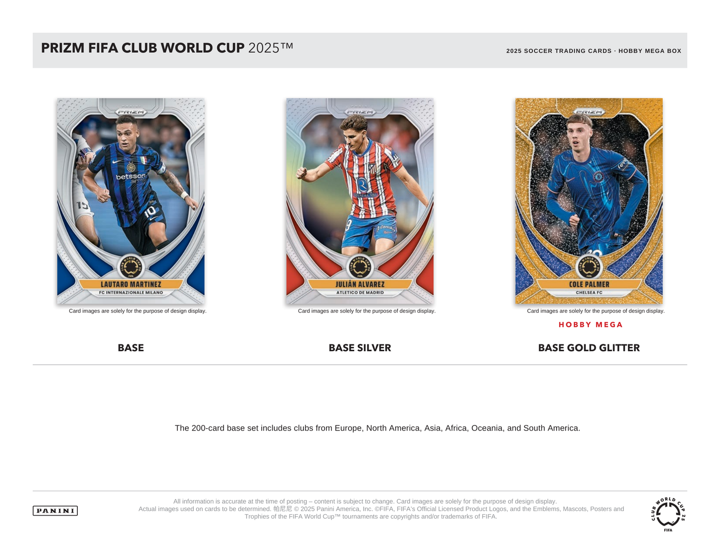 2025 Panini Prizm FIFA Club World Cup Soccer Hobby Mega Box

