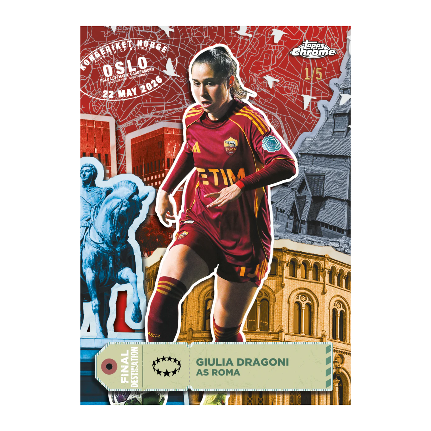2025-26 Topps Chrome UEFA Women's Champions League Soccer Giulia Dragoni
