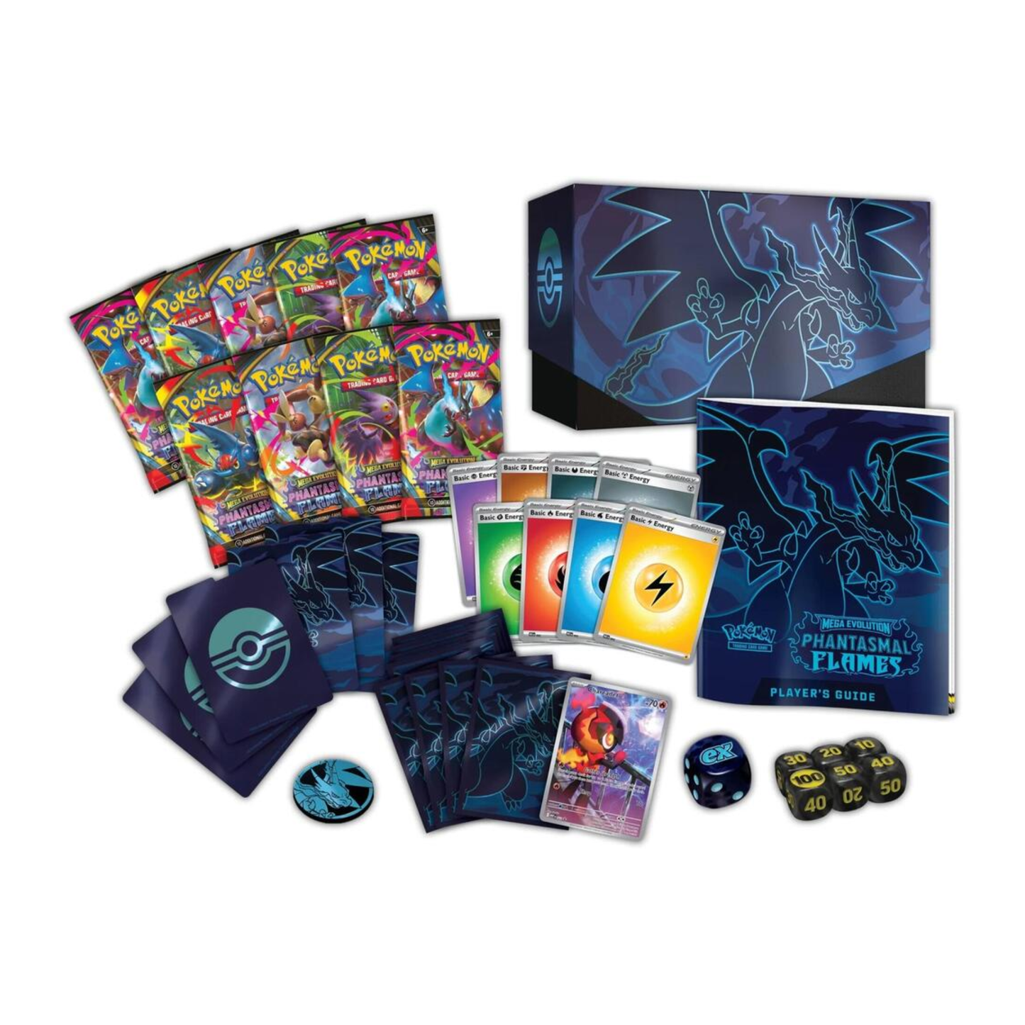 Pokémon Mega Evolution Phantasmal Flames Elite Trainer Box Contents