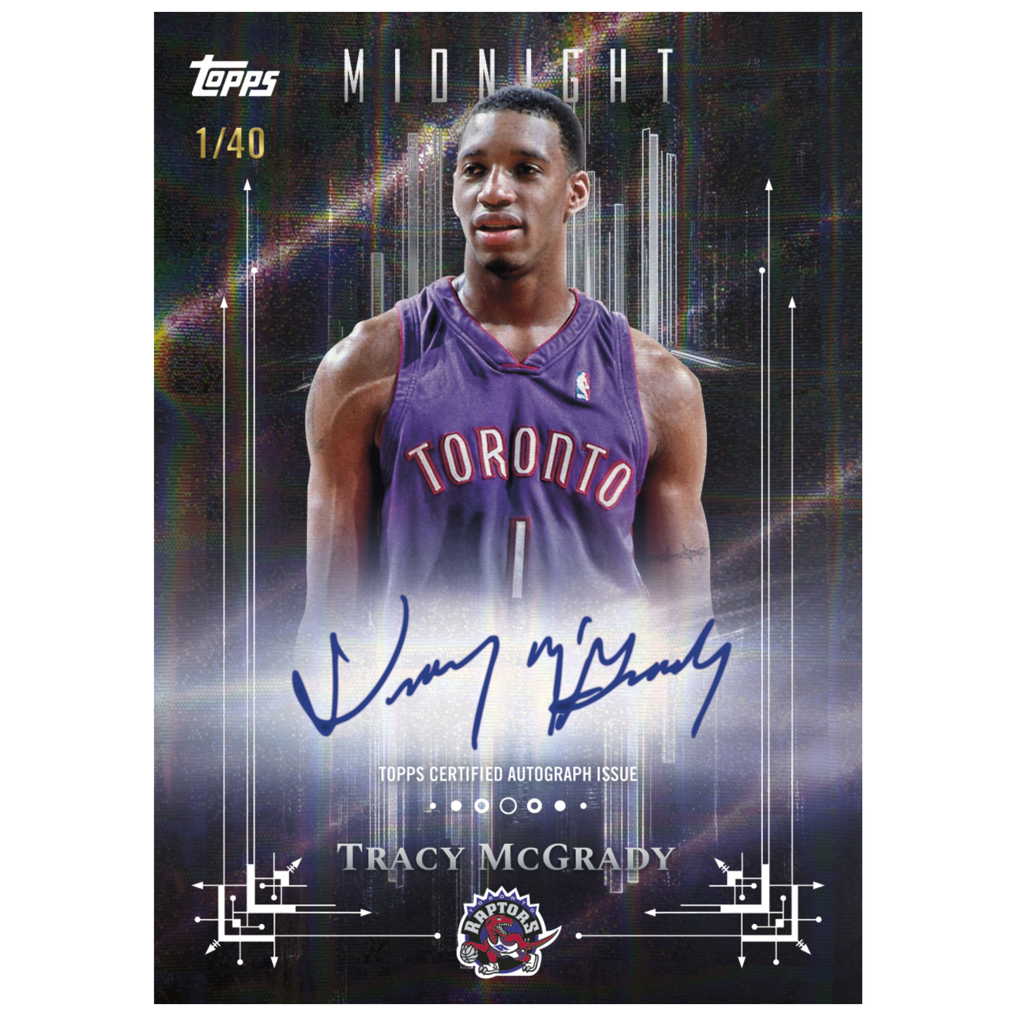2025-26 Topps Midnight Basketball Autograph of Tracy McGrady