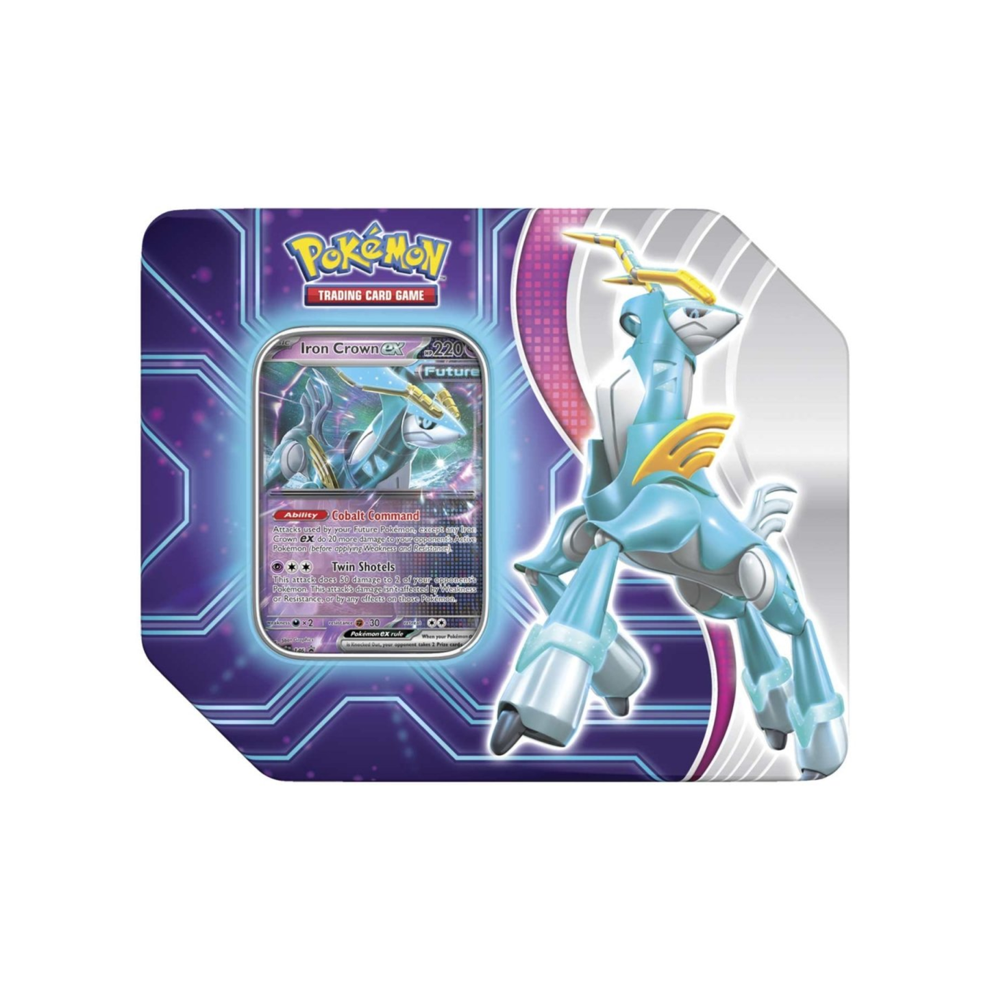 Pokémon Paradox Destinies Tin with Iron Crown ex cover