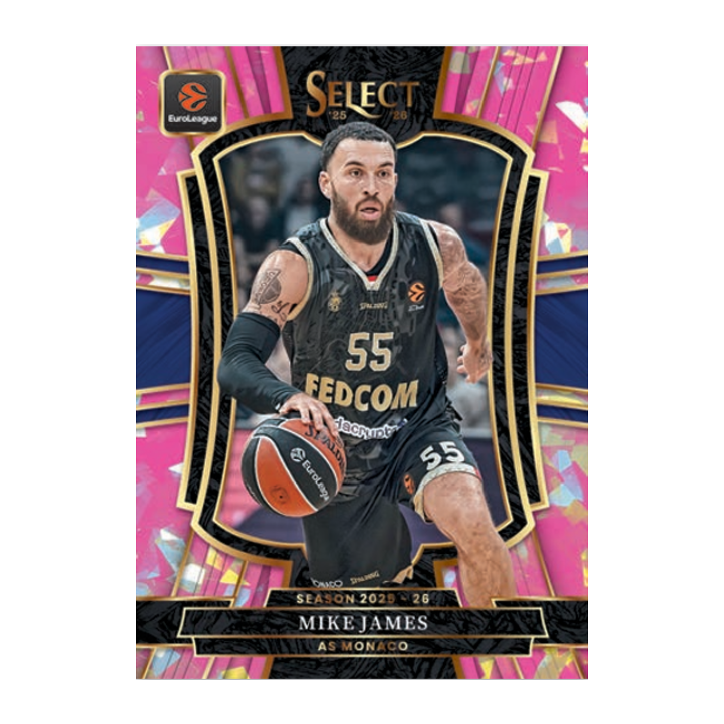 2025-26 Panini Select EuroLeague Basketball Cracked Ice Mike James