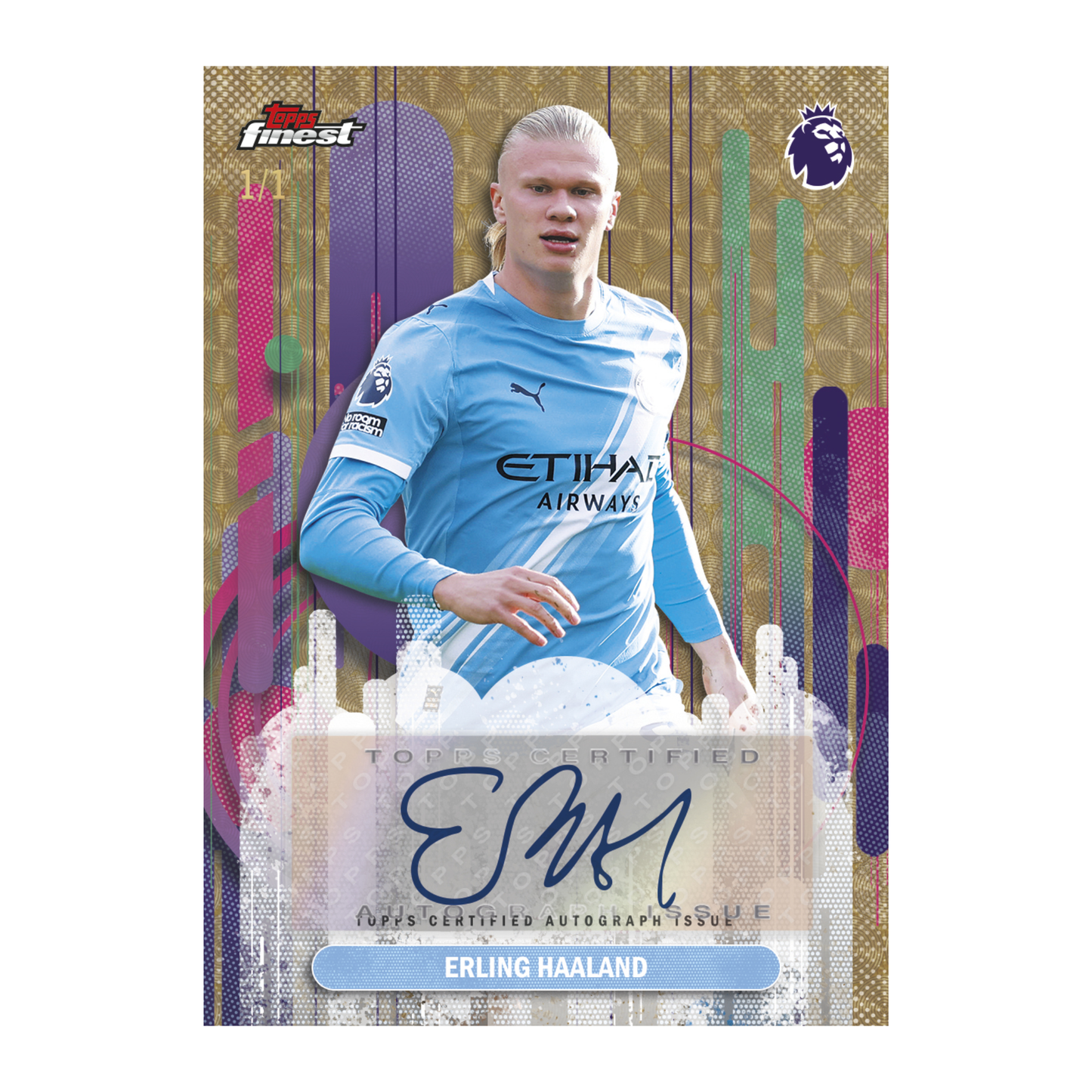 2026 Topps Finest Premiere League Soccer Auto Erling Haaland