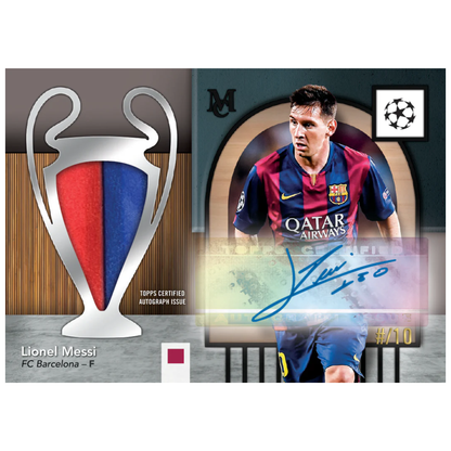 2024-25 Topps Museum Collection UEFA Club Competition Soccer Momentous Material Jumbo Auto Lionel Messi