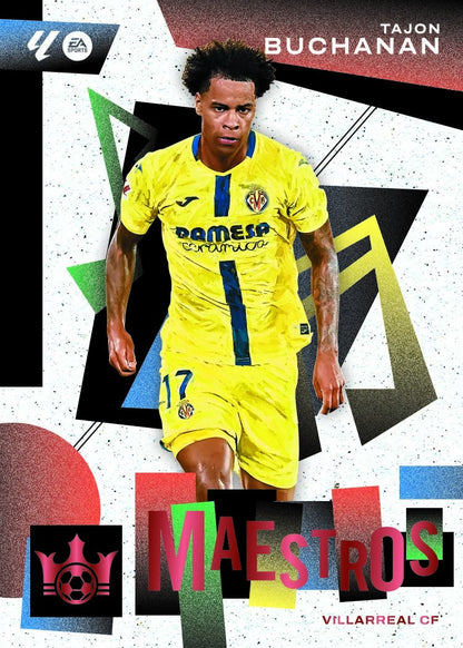 2025-26 Panini Pitch Kings International Tajon Buchanan  Maesros Ruby Card