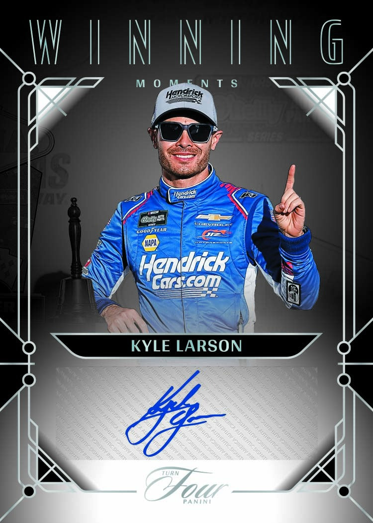 2026 Panini Turn Four Racing Kyle Larson Winning Moments Autograph Card