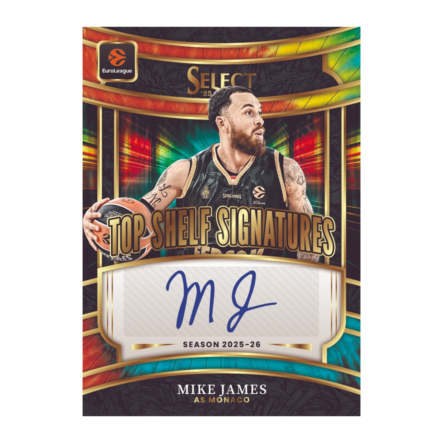 2025-26 Panini Select EuroLeague Basketball Mike James Topps Shelf Signatures