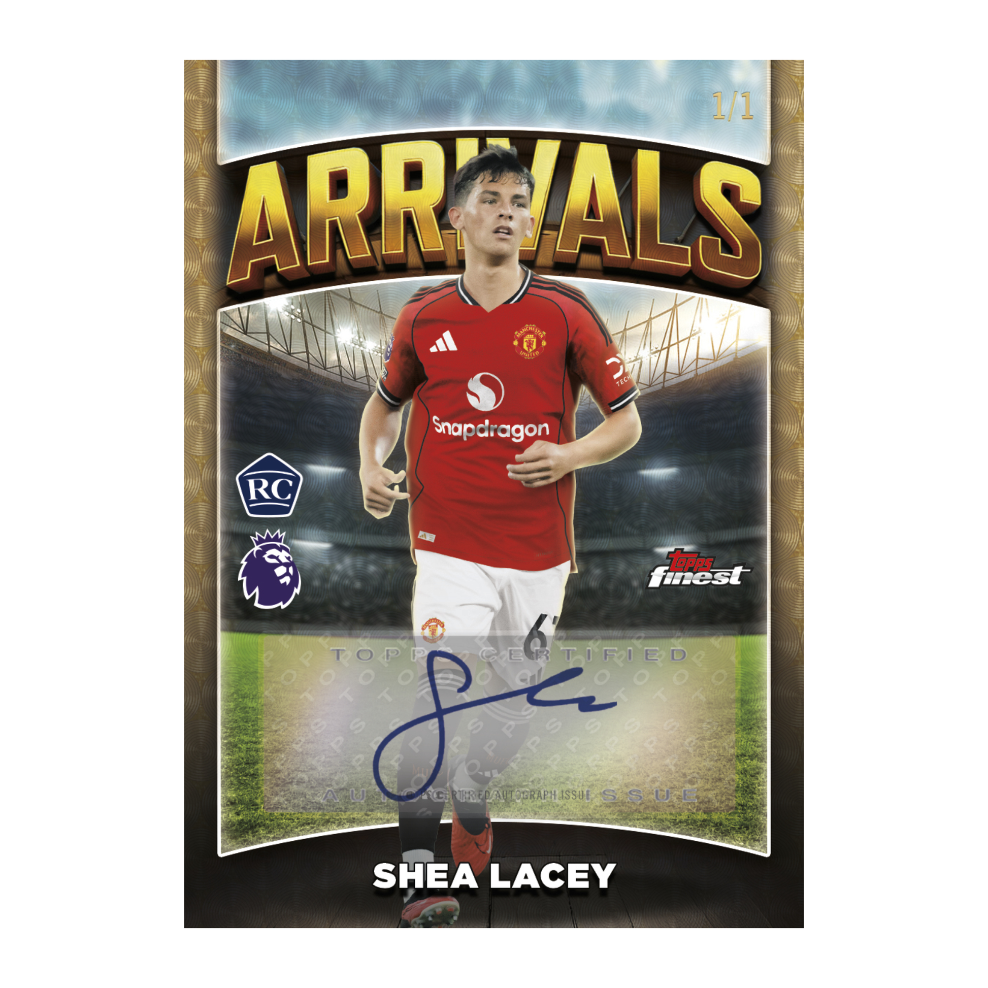 2026 Topps Finest Premiere League Soccer Arrivals Auto Shea Lacey