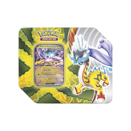 Pokémon Paradox Destinies Tin with Raging Bolt ex cover