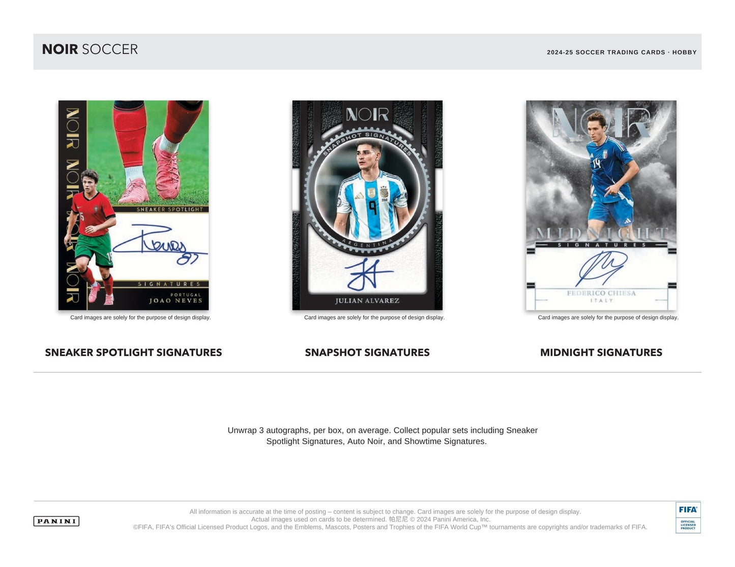 2024-25 Panini Noir FIFA Soccer Hobby Box