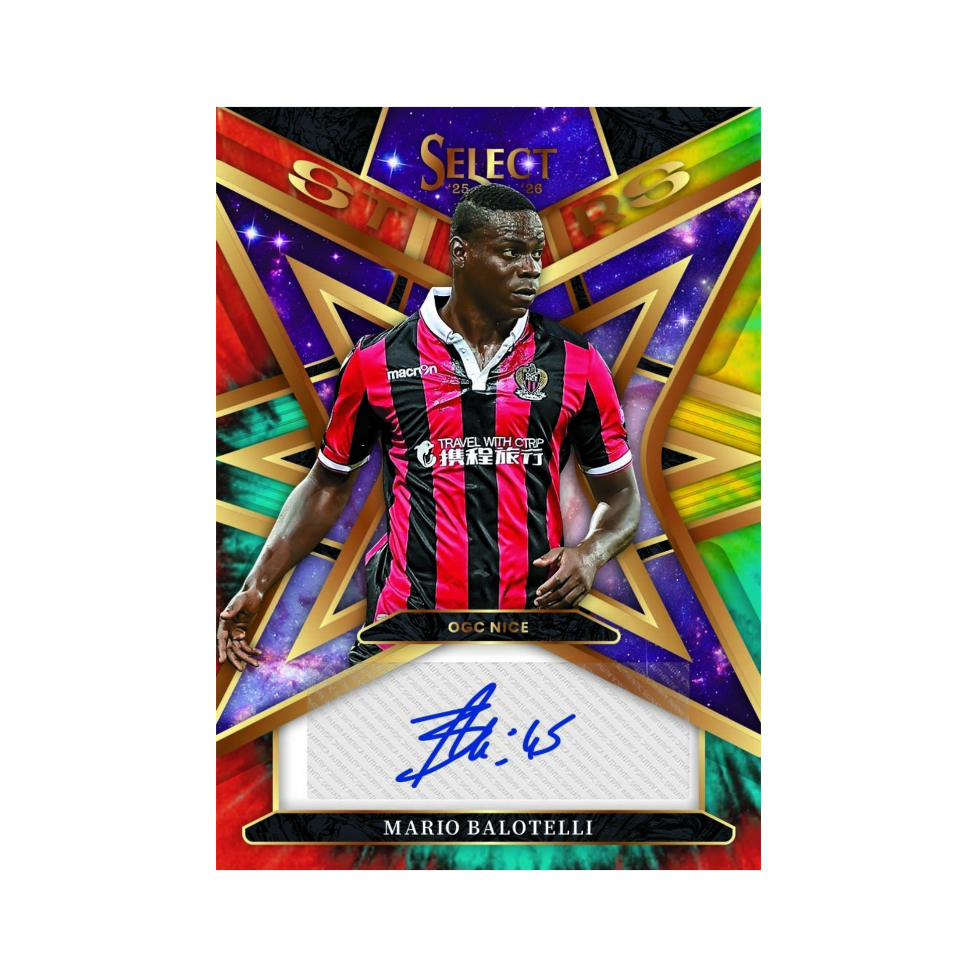 2025-26 Panini Select Ligue 1 Soccer Mario Balotelli Autograph 