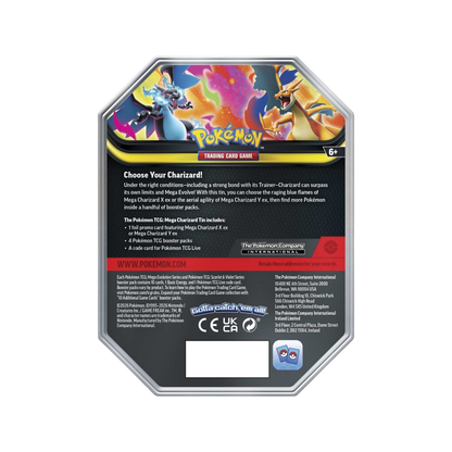 Pokémon Mega Charizard Tin - Back Cover