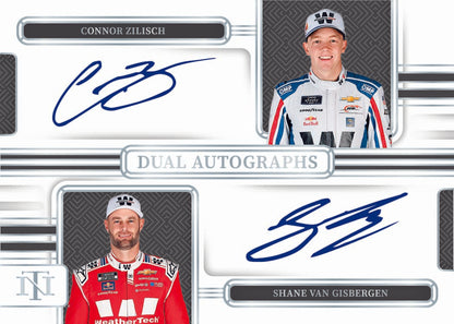 2025 Panini National Treasures Racing Dual Autographs Connor Zilisch & Shane Van Gisbergen