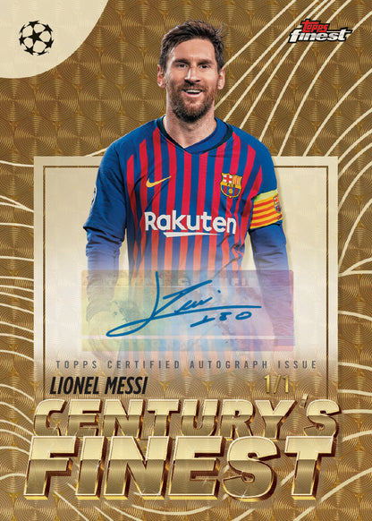2025-26 Topps Finest UEFA Club Competitions Soccer Century's Finest Auto Lionel Messi