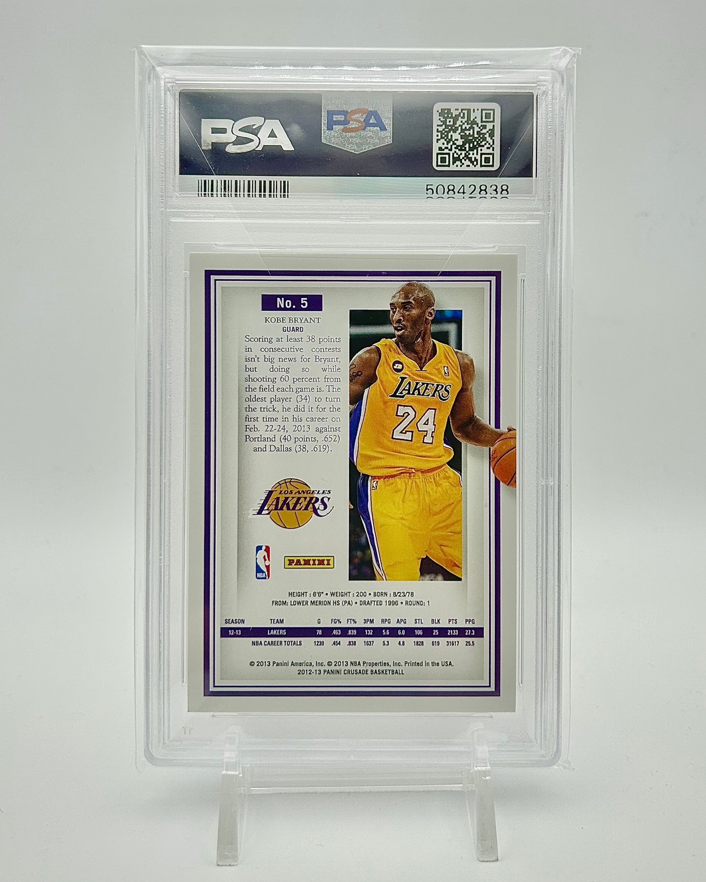 2012 Panini Crusade #5 Kobe Bryant PSA 10