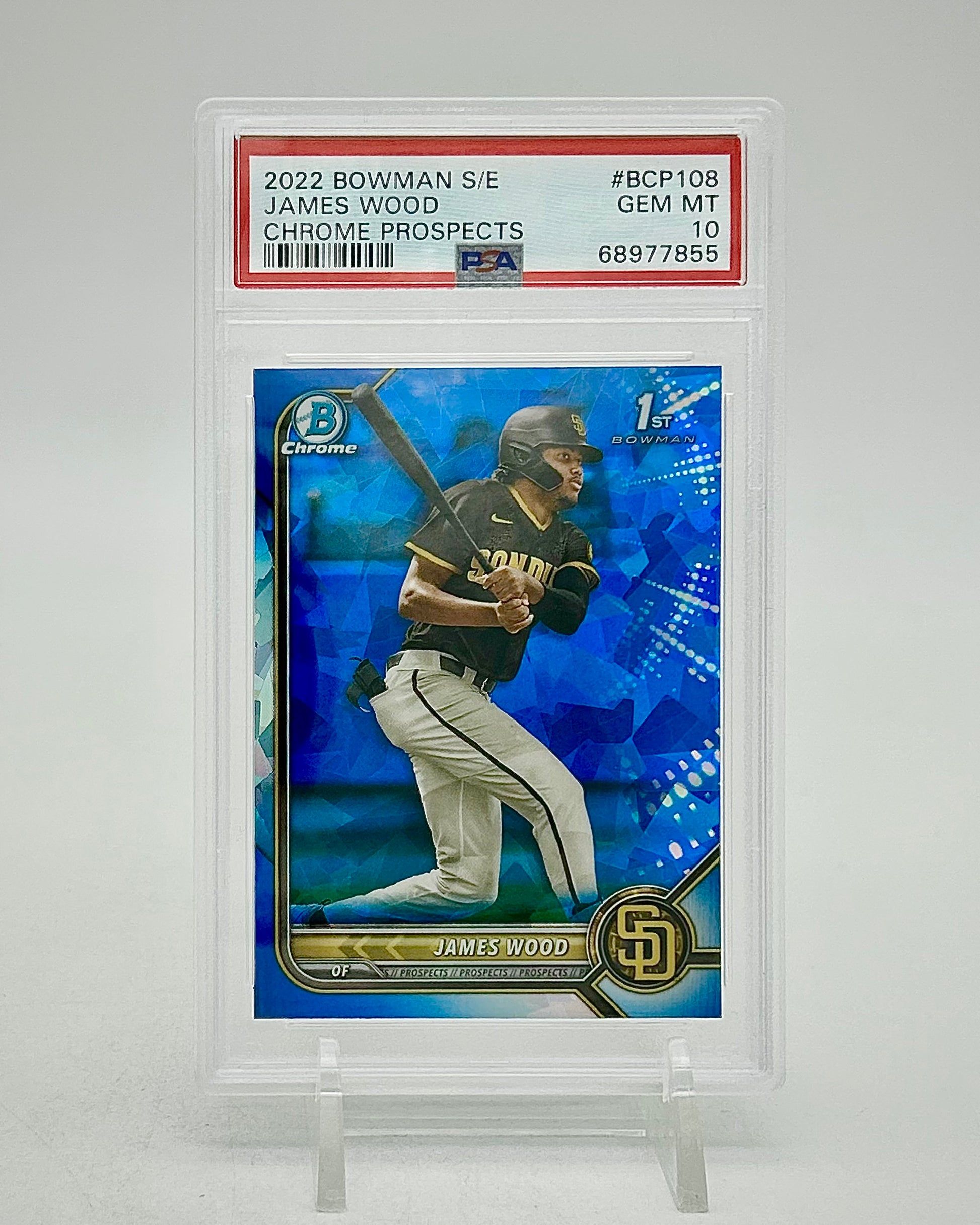 2022 Bowman Sapphire Edition Chrome Prospects James Wood #BCP108 PSA 10