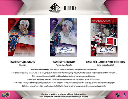 2023-24 Upper Deck SP Game Used Hockey Hobby Box