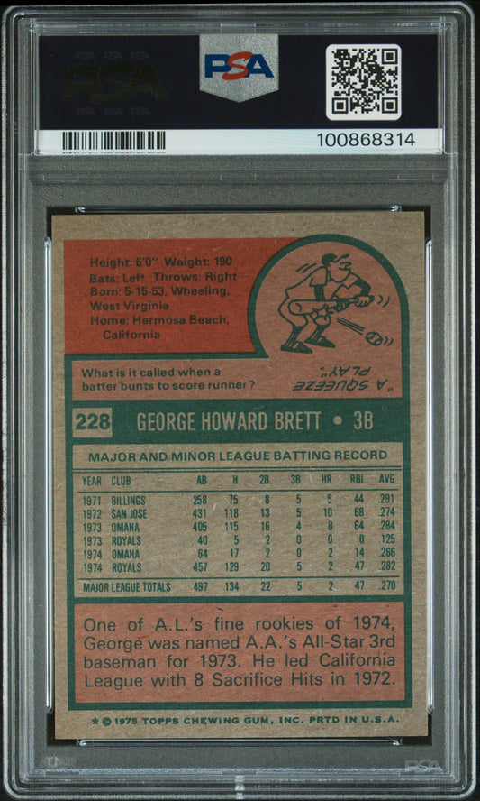 1975 Topps George Brett #228 PSA 7