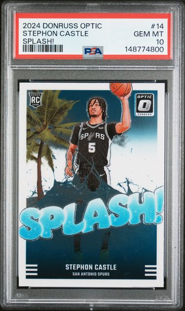 2024 Donruss Optic Splash! #14 Stephon Castle PSA 10 - Front