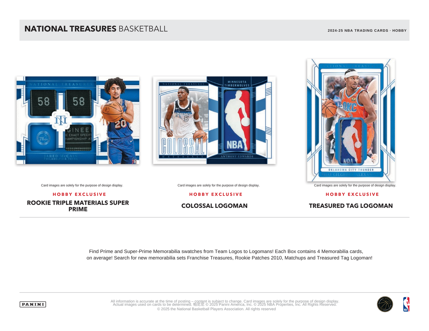 2024-25 Panini National Treasures Basketball Hobby Box