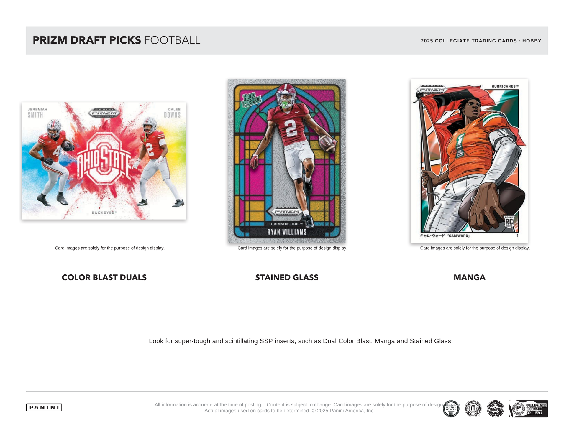 2025 Panini Prizm Draft Picks Collegiate Football Hobby Box
