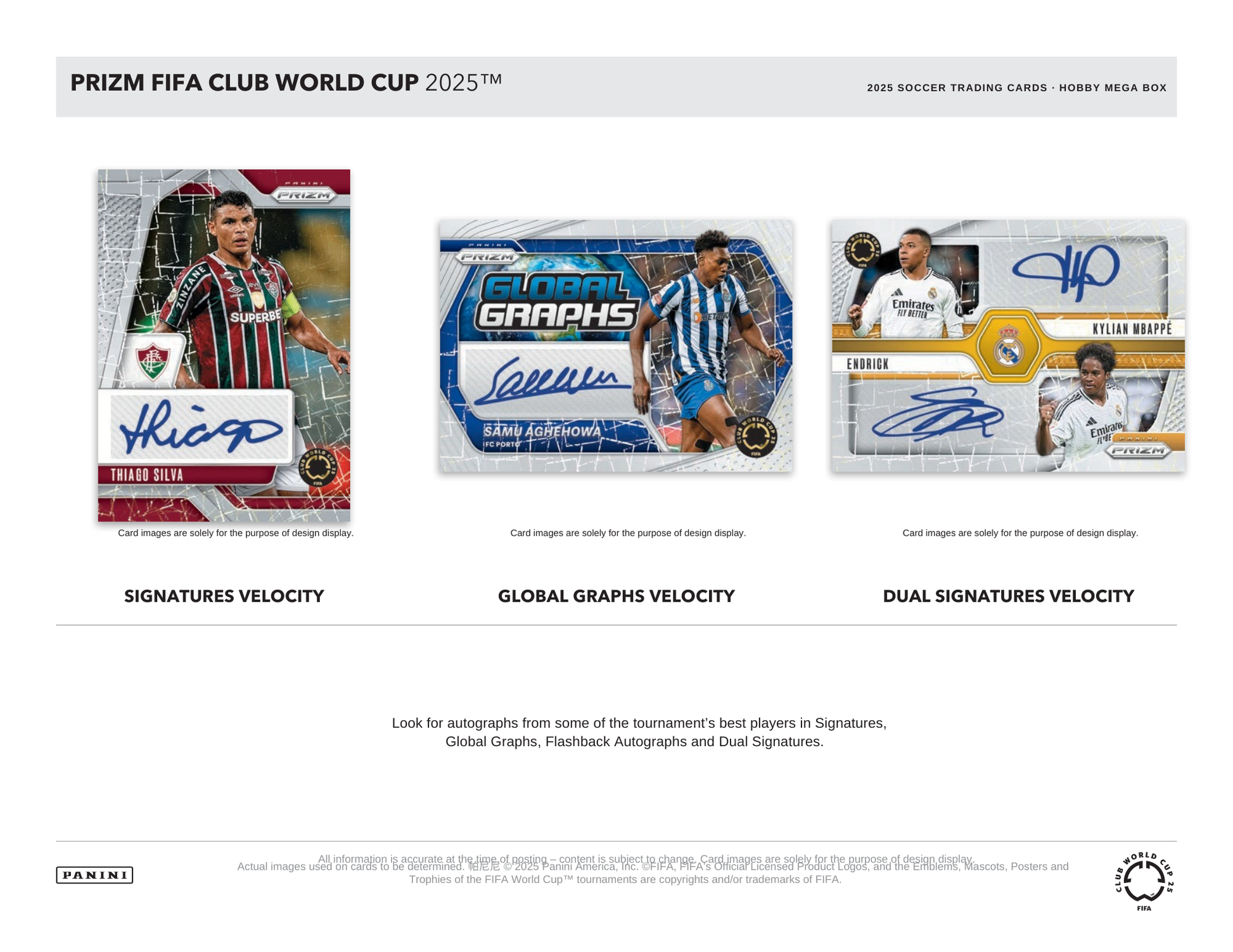 2025 Panini Prizm FIFA Club World Cup Soccer Hobby Mega Box
