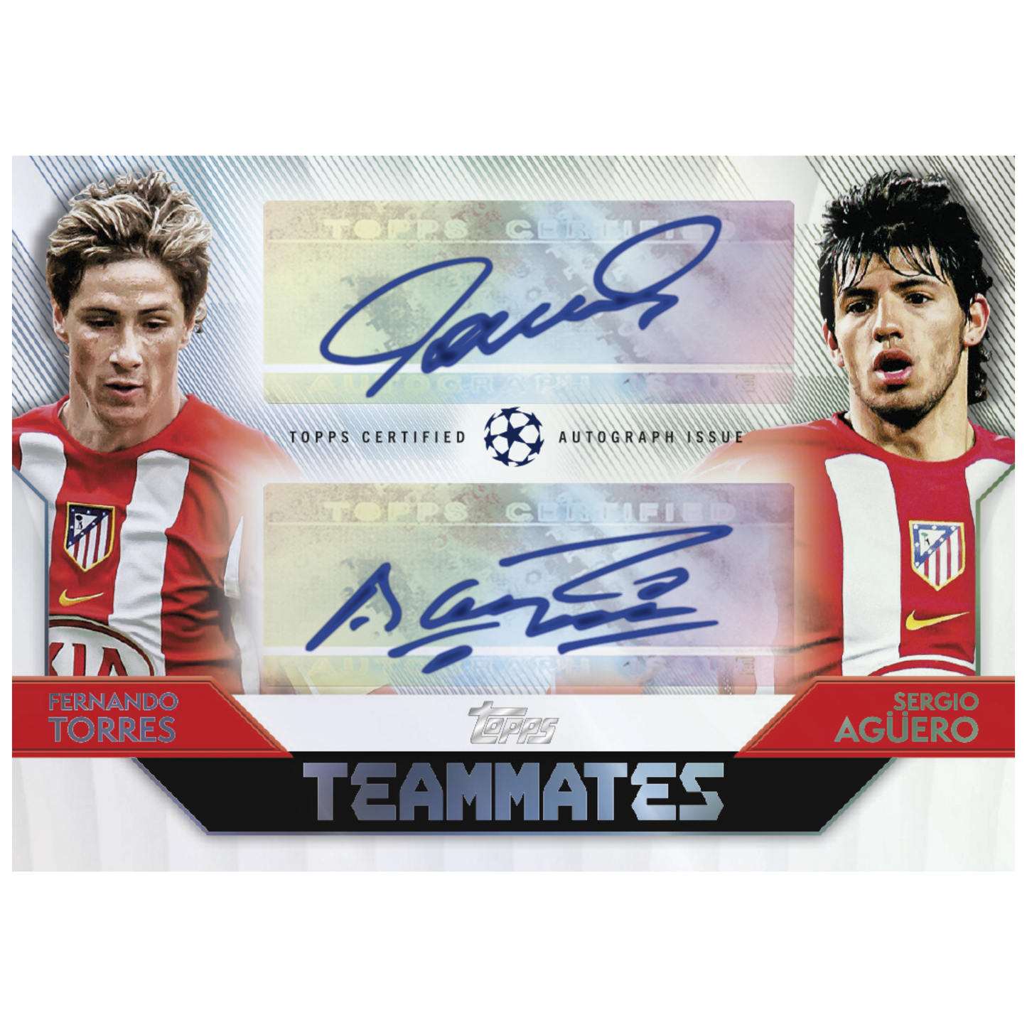 2025-26 Topps UEFA Club Competitions Soccer Teammate Dual Auto Fernando Torres & Sergio Aguero