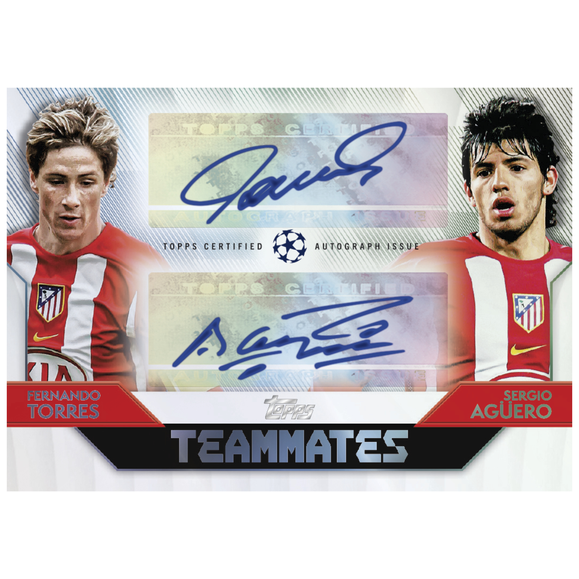 2025-26 Topps UEFA Club Competitions Soccer Teammate Dual Auto Fernando Torres & Sergio Aguero
