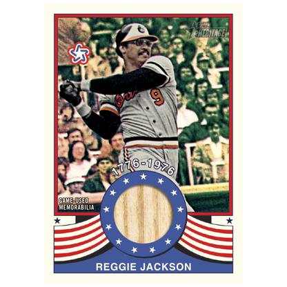 2025 Topps Heritage High Number Baseball Bicentennial Relic Reggie Jackson