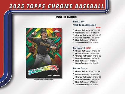 2025 Topps Chrome Baseball Hobby Jumbo box information