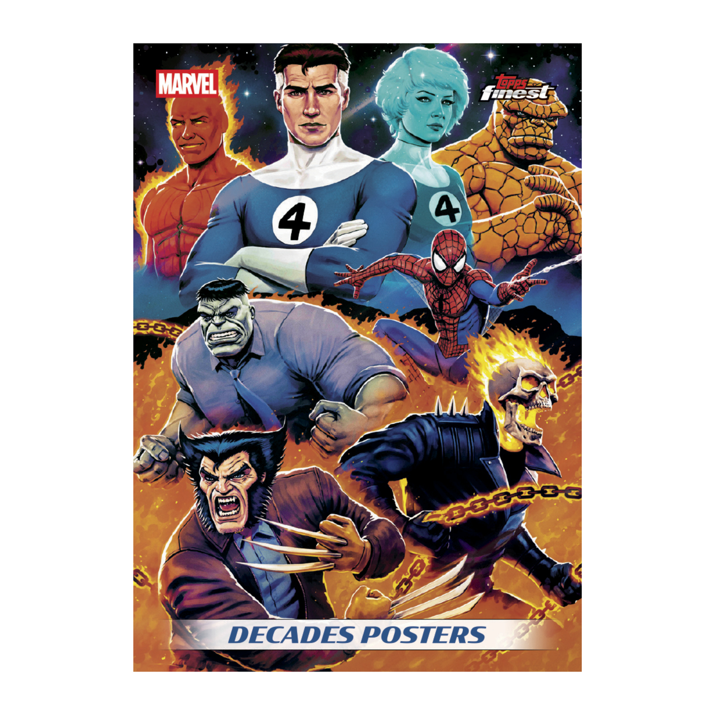 2026 Topps Finest Fantastic Four Decades Posters