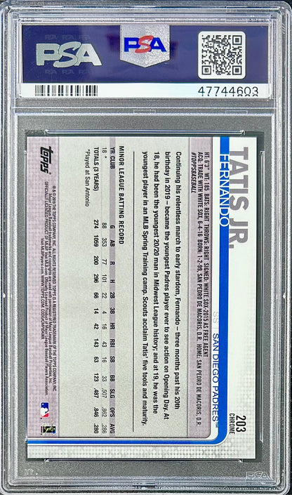 2019 Topps Chrome #203 Fernando Tatis Jr. PSA 9