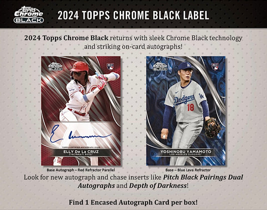 2024 Topps Chrome Black Baseball Hobby Sealed Case (12 boxes)