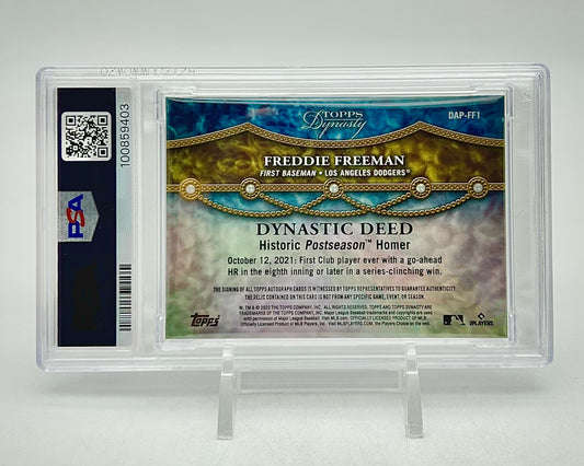 2022 Topps Dynasty Autographed Patch 05/10: #DAP-FF1 Freddie Freeman (PSA 8)