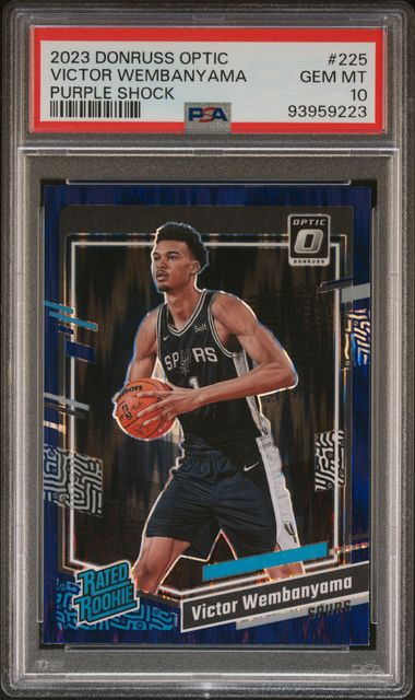 2023 Panini Donruss Optic Purple Shock #225 Victor Wembanyama PSA 10 - Front