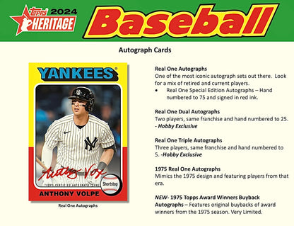 2024 Topps Heritage Baseball Hobby Box