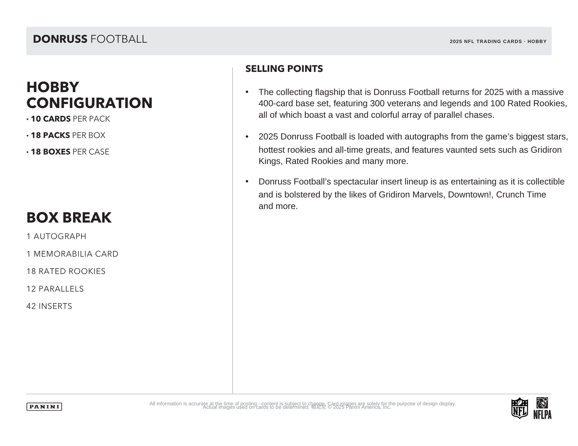2025 Panini Donruss Football Hobby Box