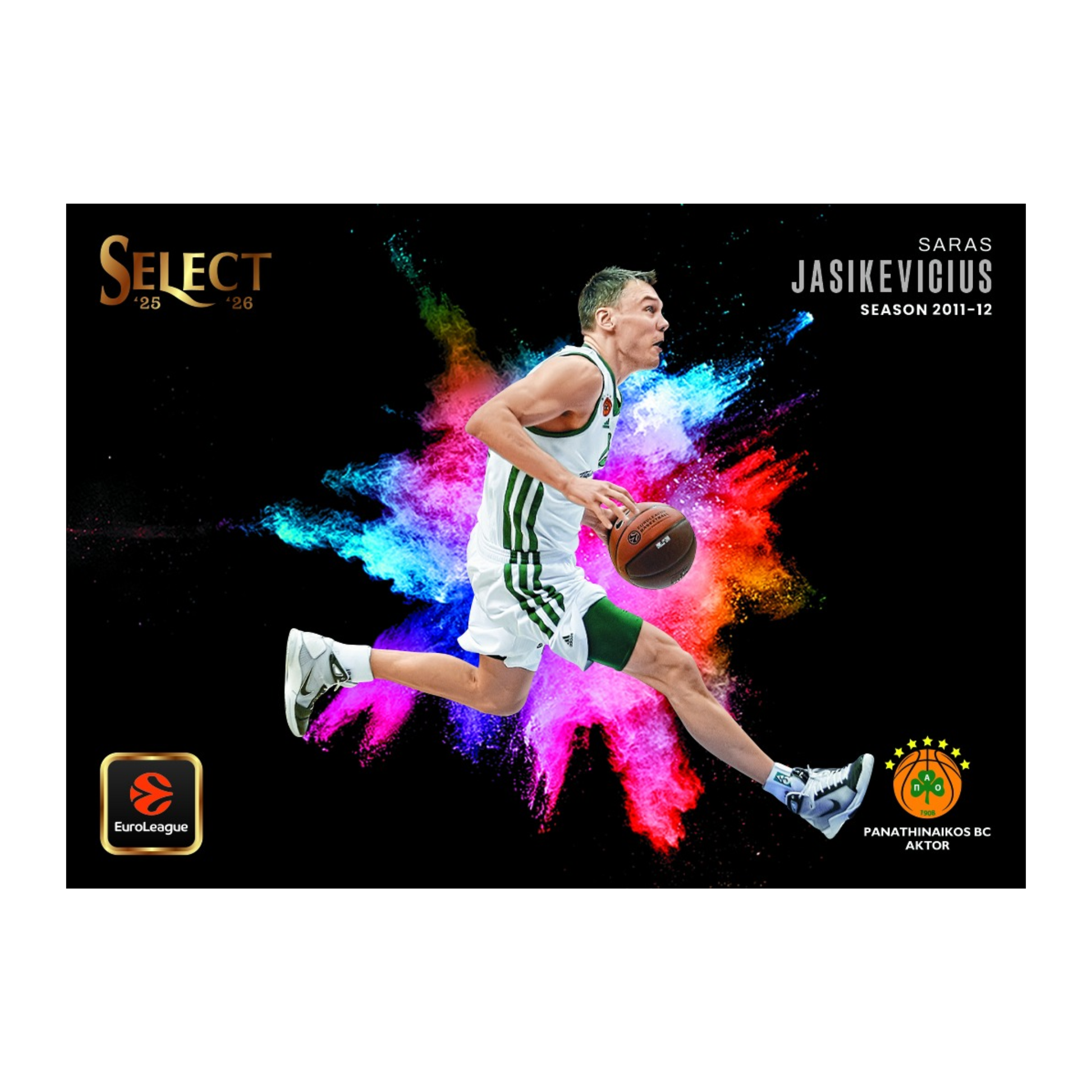 2025-26 Panini Select EuroLeague Basketball Blast Color Blast Saras Jasikevicius